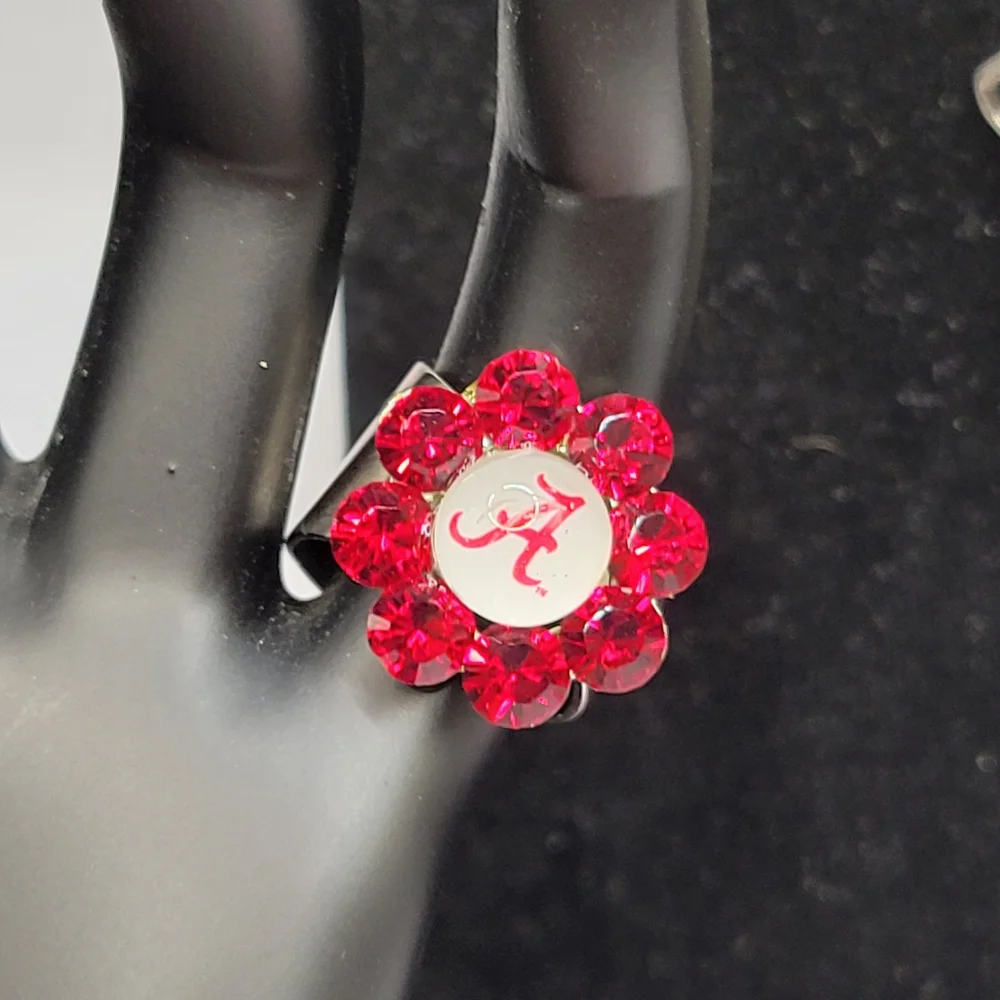 Alabama University Roll Tide Houndstooth Red White Black Silver Jewelry Lot - Picture 9 of 16